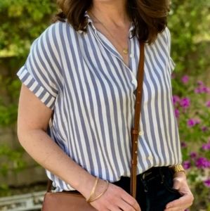 Madewell Central shirt black and white stripped